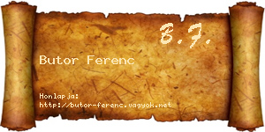 Butor Ferenc névjegykártya